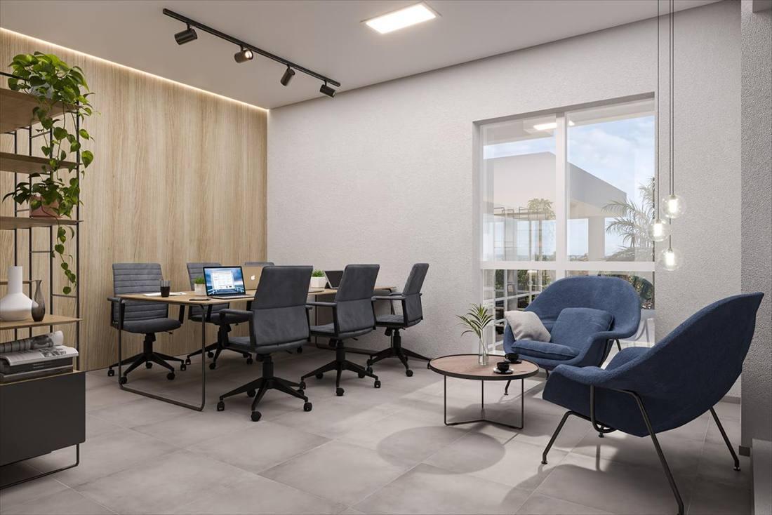Perspectiva ilustrada do coworking