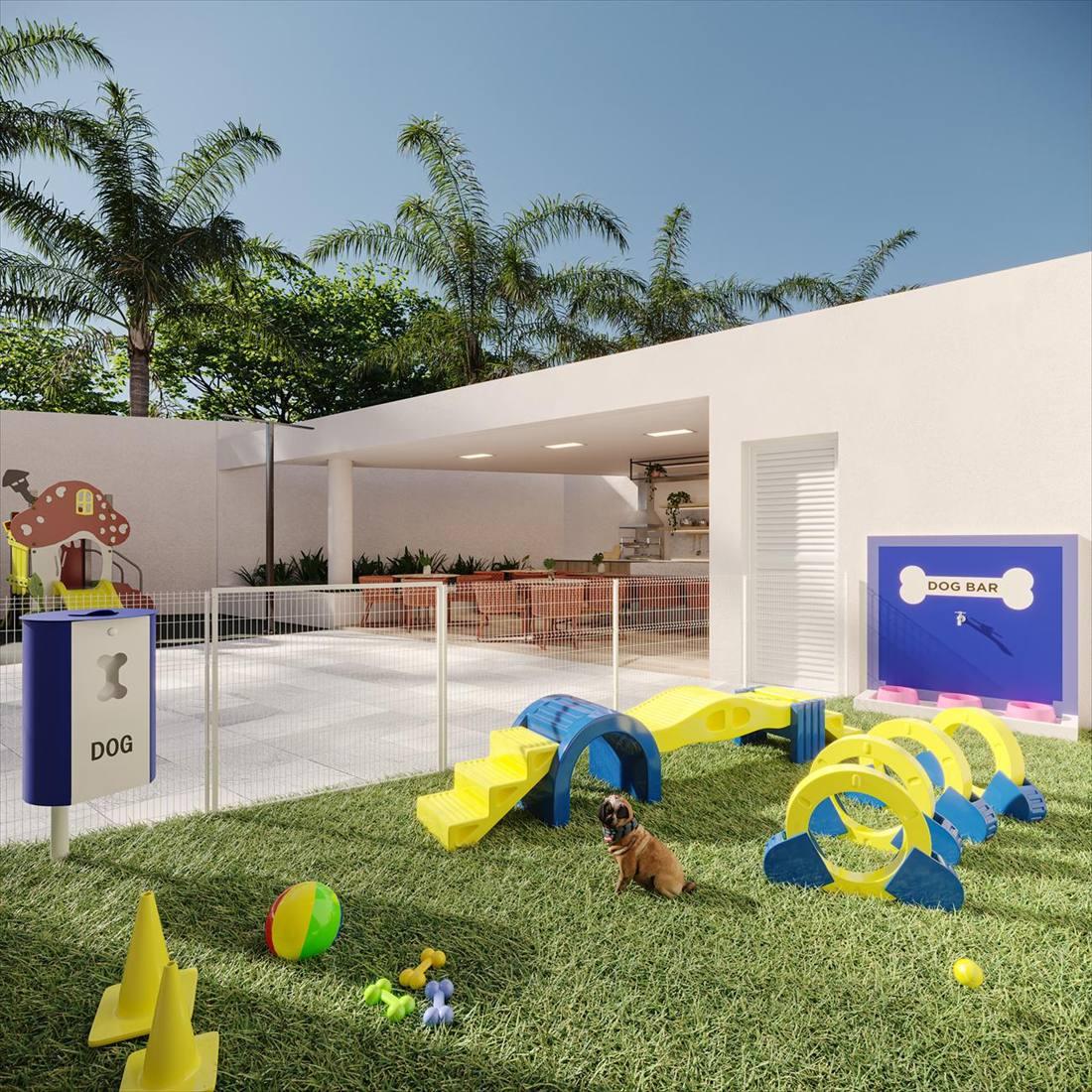 Perspectiva ilustrada do pet place